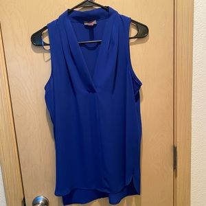 Royal Blue Vince Camuto Sleeveless V-Neck Blouse; XS